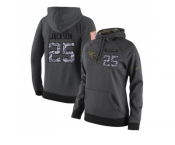 NFL Women's Nike Tennessee Titans #25 Adoree' Jackson Stitched Black Anthracite Salute to Service Player Performance Hoodie