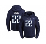 Nike Tennessee Titans #22 Derrick Henry Navy Blue Name & Number Pullover NFL Hoodie