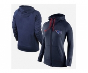 Women Nike Tennessee Titans Full-Zip Performance Hoodie Dark Blue