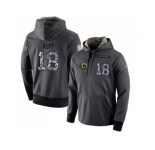 Men Los Angeles Rams #18 Cooper Kupp Stitched Black Anthracite Salute to Service Player Performance Hoodie