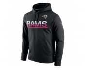 Men's Los Angeles Rams Black Breast Cancer Awareness Circuit Performance Pullover Hoodie