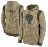 Men's Los Angeles Rams Nike Camo 2021 Salute To Service Therma Performance Pullover Hoodie