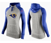 Women Nike St.Louis Rams Performance Hoodie Grey & Blue_2