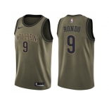 Men Nike New Orleans Pelicans #9 Rajon Rondo Green Salute to Service NBA Swingman Jersey