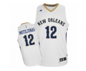 Men's Adidas New Orleans Pelicans #12 Donatas Motiejunas Swingman White Home NBA Jersey
