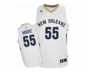 Men's Adidas New Orleans Pelicans #55 E'Twaun Moore Swingman White Home NBA Jersey