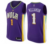 Men's New Orleans Pelicans #1 Zion Williamson Authentic Purple Basketball Jersey - City Edition