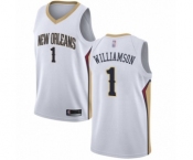 Men's New Orleans Pelicans #1 Zion Williamson Authentic White Basketball Jersey - Association Edition