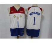 Men's New Orleans Pelicans #1 Zion Williamson White Basketball Jersey 2020-2021 City Edition