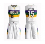 Men's New Orleans Pelicans #15 Frank Jackson Swingman White Basketball Suit Jersey - City Edition