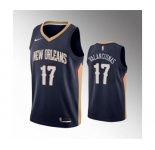 Men's New Orleans Pelicans #17 Jonas Valanciunas Navy Icon Edition Stitched Jersey
