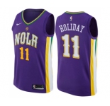 Men's Nike New Orleans Pelicans #11 Jrue Holiday Swingman Purple NBA Jersey - City Edition