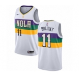 Men's Nike New Orleans Pelicans #11 Jrue Holiday Swingman White NBA Jersey - City Edition