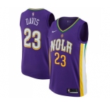Men's Nike New Orleans Pelicans #23 Anthony Davis Swingman Purple NBA Jersey - City Edition