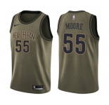 Men's Nike New Orleans Pelicans #55 E'Twaun Moore Swingman Green Salute to Service NBA Jersey