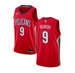 Men's Nike New Orleans Pelicans #9 Rajon Rondo Swingman Red Alternate NBA Jersey Statement Edition