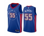 Nike Pistons #55 Delon Wright Blue NBA Swingman 2020-21 City Edition Jersey