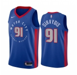 Nike Pistons #91 Deividas Sirvydis Blue NBA Swingman 2020-21 City Edition Jersey