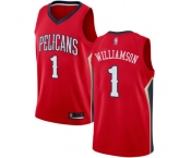 Pelicans #1 Zion Williamson Red Basketball Swingman Statement Edition Jersey