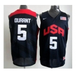 2012 Olympics Team USA #5 Kevin Durant Revolution 30 Swingman Blue Jersey