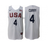 Men Nike Rio 2016 Olympics USA Dream Team #4 Stephen Curry Home White Basketball Jersey