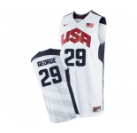 Men's Nike Team USA #29 Paul George Authentic White 2012 Olympics Basketball Jersey