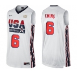 Men's Nike Team USA #6 Patrick Ewing Authentic White 2012 Olympic Retro Basketball Jersey