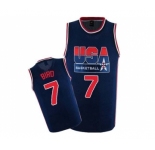 Men's Nike Team USA #7 Larry Bird Authentic Navy Blue 2012 Olympic Retro Basketball Jersey