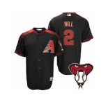 Arizona Diamondbacks #2 Aaron Hill Black Cool Base Alternate Jersey
