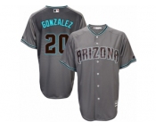 Arizona Diamondbacks #20 Luis Gonzalez Replica Gray Turquoise Cool Base MLB Jersey