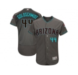 Men's Arizona Diamondbacks #44 Paul Goldschmidt Majestic Gray Turquoise 2017 Flex Base Authentic Jersey