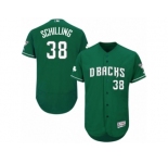 Men's Majestic Arizona Diamondbacks #38 Curt Schilling Green Celtic Flexbase Authentic Collection MLB Jersey