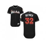 Men Miami Marlins #32 Derek Dietrich Black Flexbase Authentic Collection Stitched Baseball Jersey
