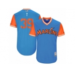 Men's 2017 Little League World Series Marlins #39 JT Riddle T Blue Jersey