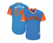 Men's 2017 Little League World Series Marlins Wei-Yin Chen #54 Weigh-In Blue Jersey
