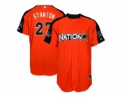 Men's Majestic Miami Marlins #27 Giancarlo Stanton Replica Orange National League 2017 MLB All-Star MLB Jersey