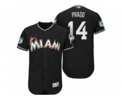 Men's Miami Marlins #14 Martin Prado 2017 Spring Training Flex Base Authentic Collection Stitched Baseball Jersey