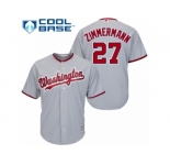 Men's Majestic Washington Nationals #27 Jordan Zimmermann Authentic Grey Road Cool Base MLB Jersey