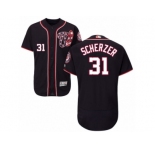 Men's Majestic Washington Nationals #31 Max Scherzer Navy Blue Flexbase Authentic Collection MLB Jersey