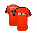 Men's Majestic Washington Nationals #31 Max Scherzer Replica Orange National League 2017 MLB All-Star MLB Jersey