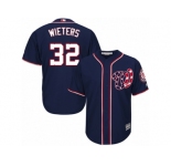 Men's Majestic Washington Nationals #32 Matt Wieters Replica Navy Blue Alternate 2 Cool Base MLB Jersey