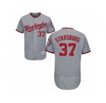 Men's Majestic Washington Nationals #37 Stephen Strasburg Grey Flexbase Authentic Collection MLB Jersey