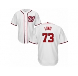 Men's Majestic Washington Nationals #73 Adam Lind Replica White Home Cool Base MLB Jersey