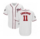 Men's Washington Nationals #11 Ryan Zimmerman Replica White Home Cool Base 2019 World Series Bound Baseball Jersey