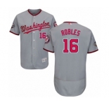 Men's Washington Nationals #16 Victor Robles Grey Road Flex Base Authentic Collection 2019 World Series Bound Baseball Jersey