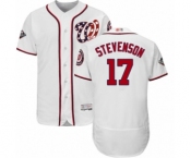 Men's Washington Nationals #17 Andrew Stevenson White Home Flex Base Authentic Collection 2019 World Series Bound Baseball Jersey