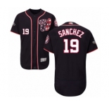 Men's Washington Nationals #19 Anibal Sanchez Navy Blue Alternate Flex Base Authentic Collection 2019 World Series Bound Baseball Jersey