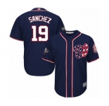 Men's Washington Nationals #19 Anibal Sanchez Replica Navy Blue Alternate 2 Cool Base 2019 World Series Bound Baseball Jersey