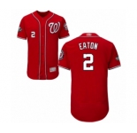 Men's Washington Nationals #2 Adam Eaton Red Alternate Flex Base Authentic Collection 2019 World Series Bound Baseball Jersey