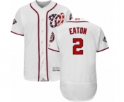 Men's Washington Nationals #2 Adam Eaton White Home Flex Base Authentic Collection 2019 World Series Bound Baseball Jersey